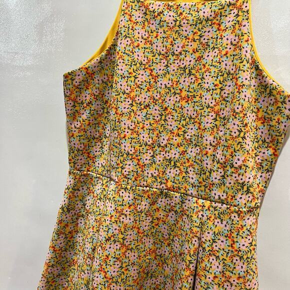 Copper Key Womens Yellow‎ Dress XL Floral Sleeveless Back Zipper - Picture 4 of 5